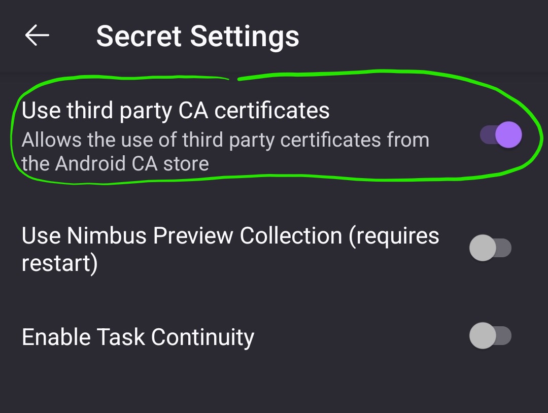 Firefox secret settings