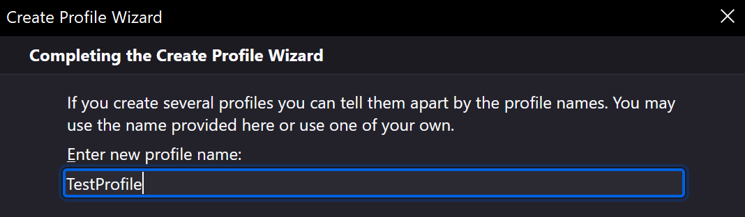 Создание профиля Firefox