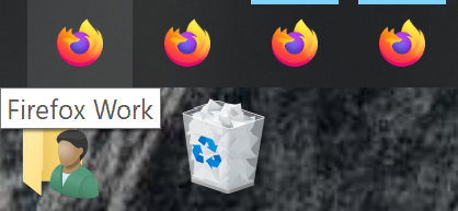 Закреплённые профили в панели задач