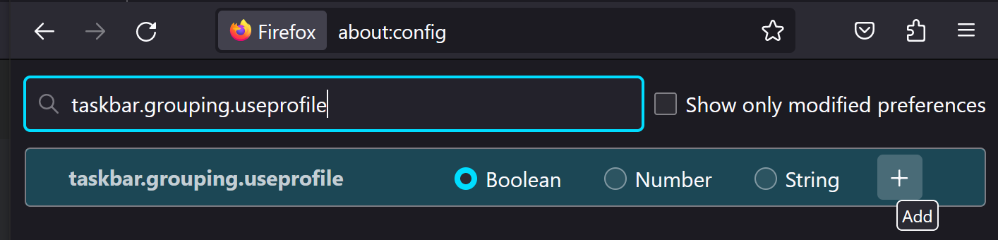 Добавление параметра группировки профилей в панели задач