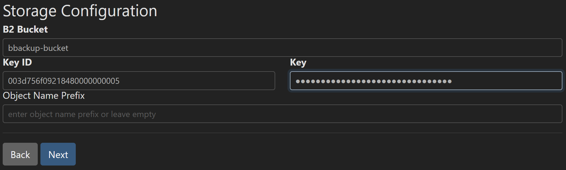 Kopia storage configuration