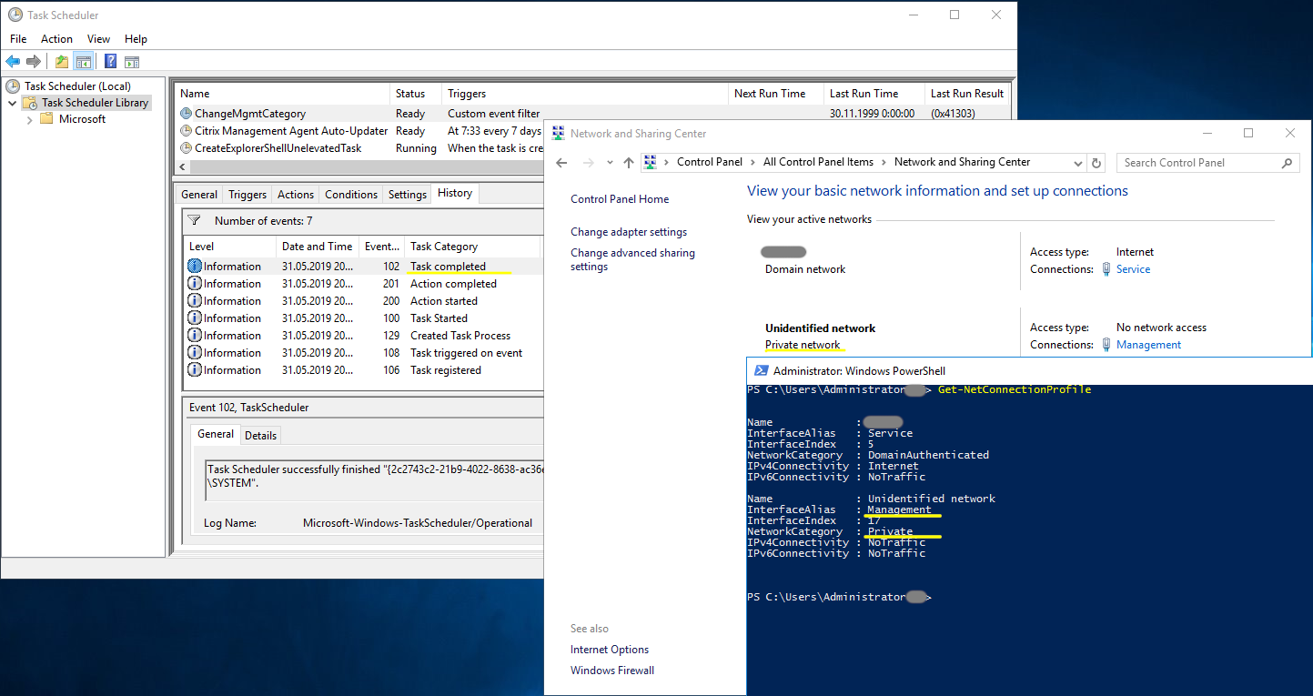 Result of scheduled task